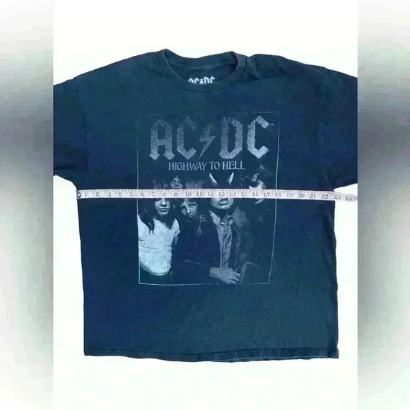 AC/DC Highway To Hell Mens T-Shirt Short Sleeve Crew Neck Faded Black XL - Picture 5 of 7